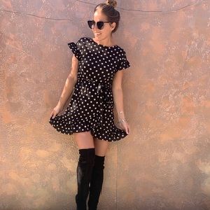 Black & white polka dot dress